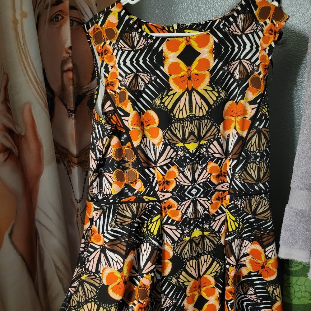 Butterfly Print DB Dress 16W